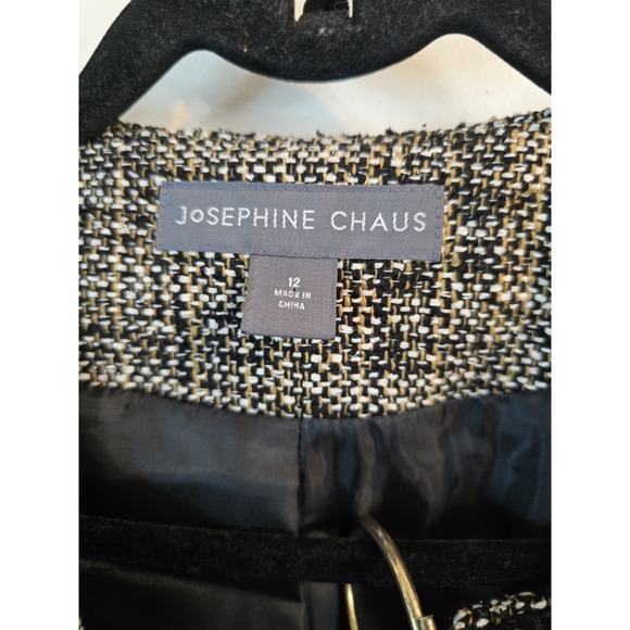 Josephine Chaus Silk Jacket Skirt Suit Set 12 Beaded Lined Classic - Picture 2 of 8